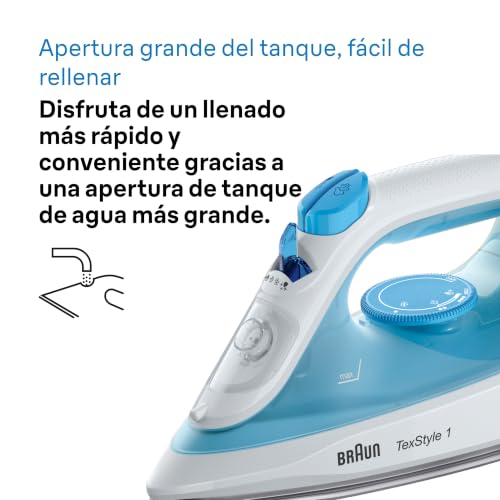 Thumbnail 6 de Braun TexStyle 1 SI1029BL: plancha de vapor con suela antiadherente y calentamiento rápido