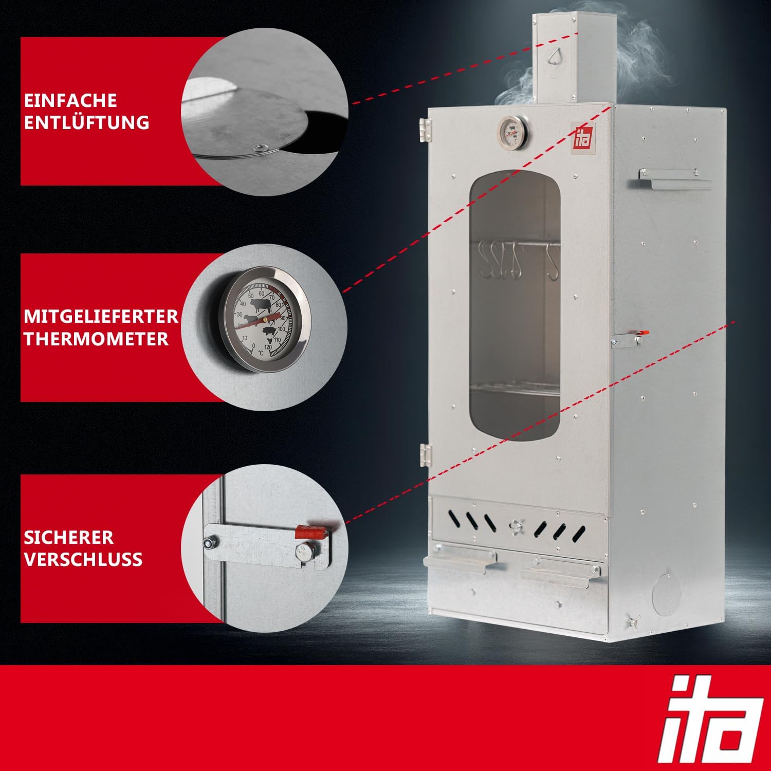Detalle 1 de ITA Räucherofen 7012 Smoker Set