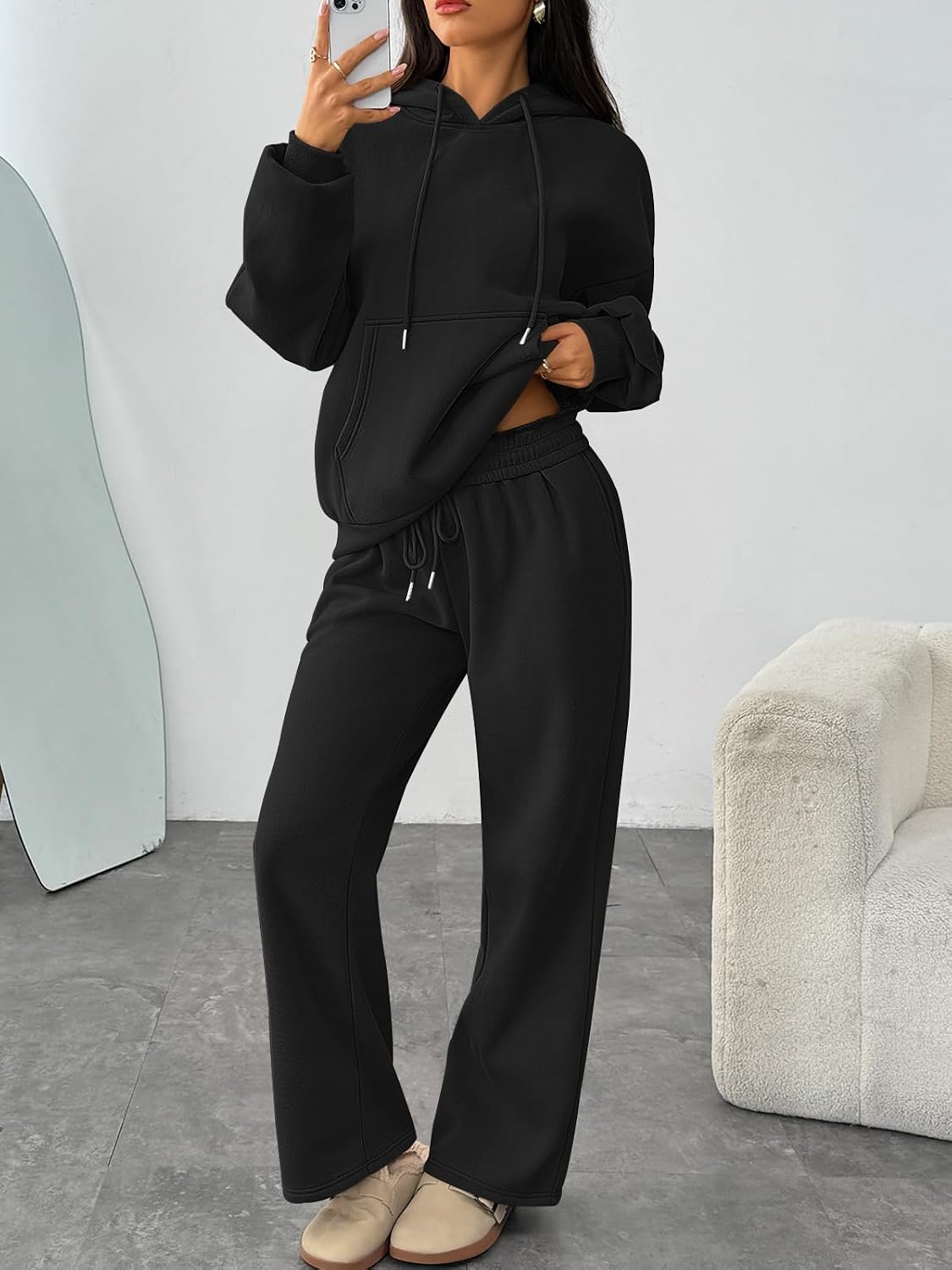 Detalle de Trendy Queen Women's Lounge Set, Cotton-Polyester Fleece