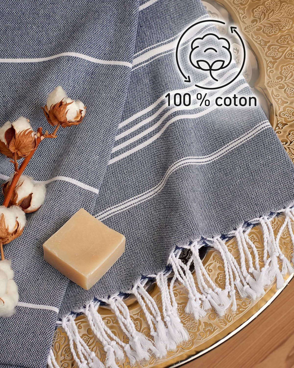 Thumbnail 4 de Fit-Flip Sultan 200x200cm Serviette de plage XXL