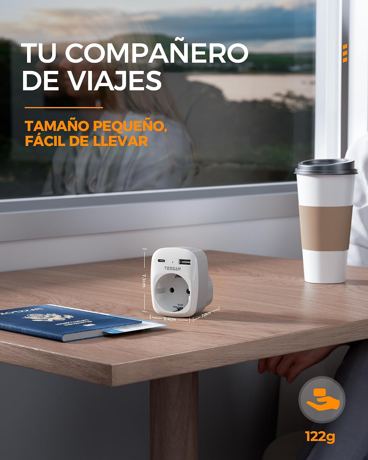 Thumbnail 4 de TESSAN Adaptador Enchufe UK 3 en 1