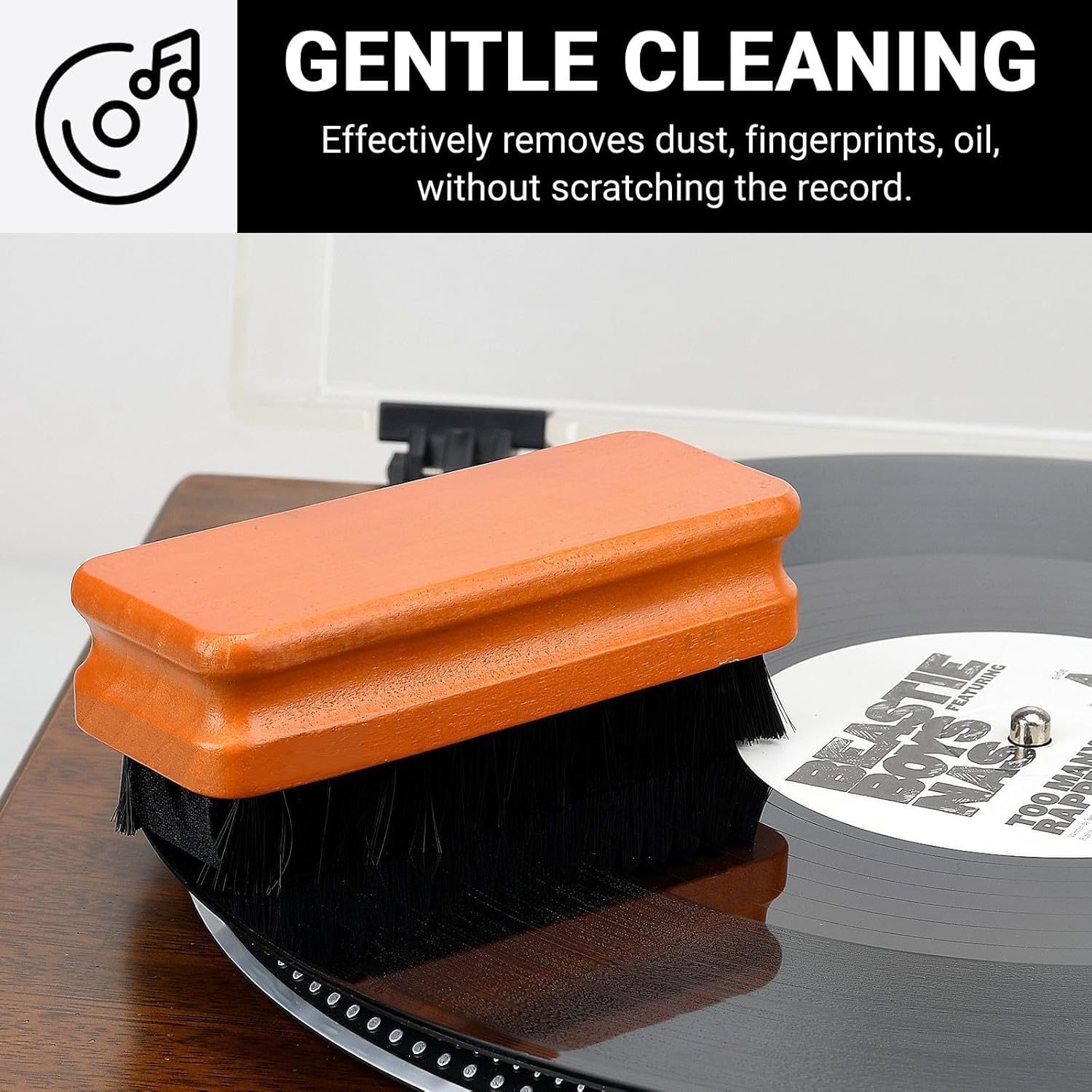 Detalle de 5 in1 Vinyl Record Cleaner Kit with Velvet & Microfiber Brushes, XL Cleaning Liquid, Duster, and Stylus Brush