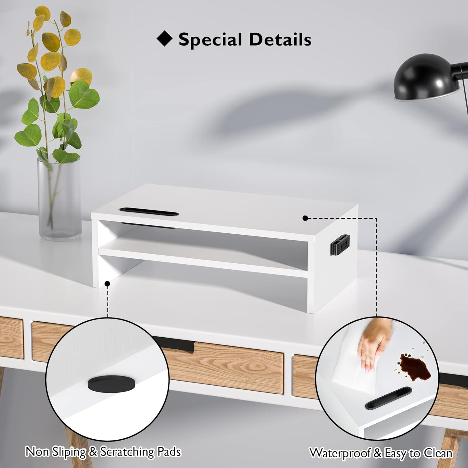 Detalle 2 de BONTEC Wood Monitor Stand Riser 142mm