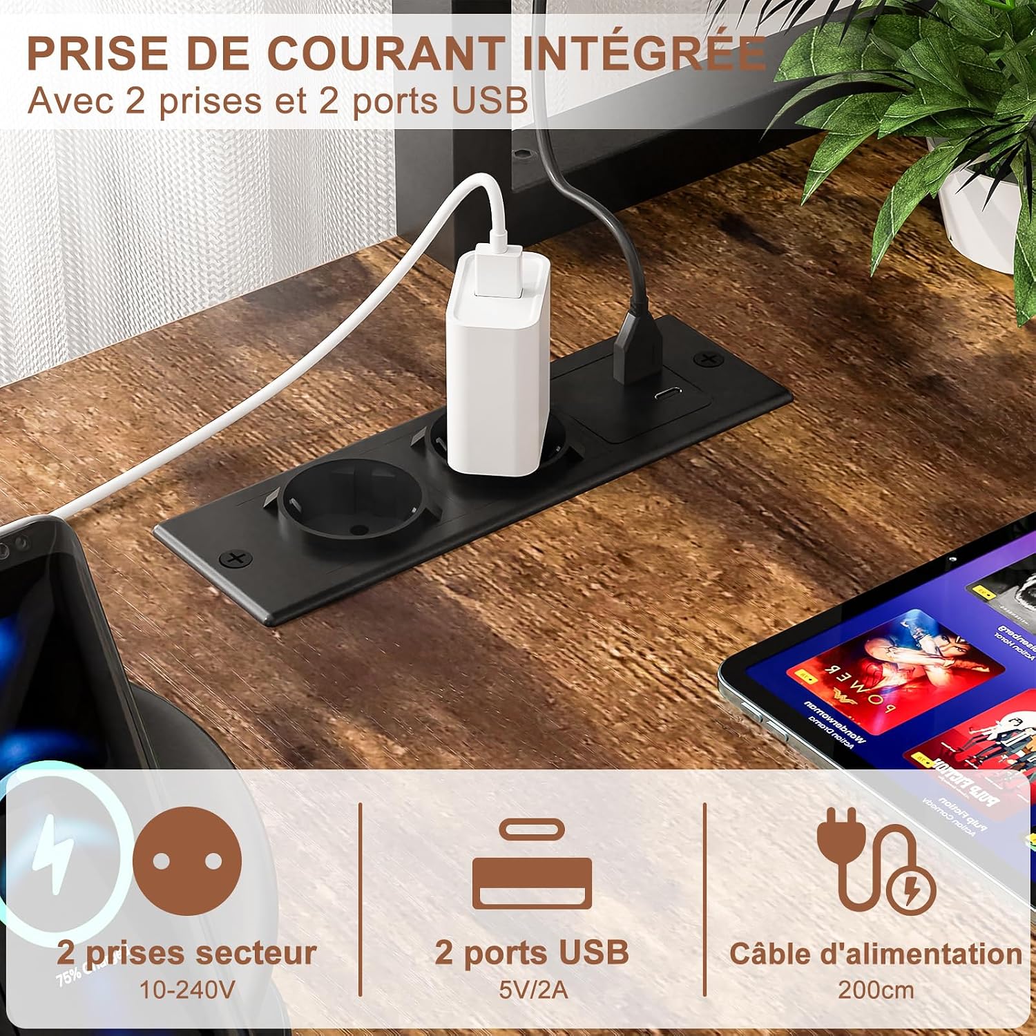 Detalle 2 de Bureau iSunirm en forme de L 125x90x75 cm