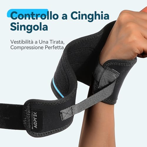 Detalle 2 de AGPTEK Tutore Tunnel Carpale e Tendinite per Polso Destro – Supporto ibrido confortevole