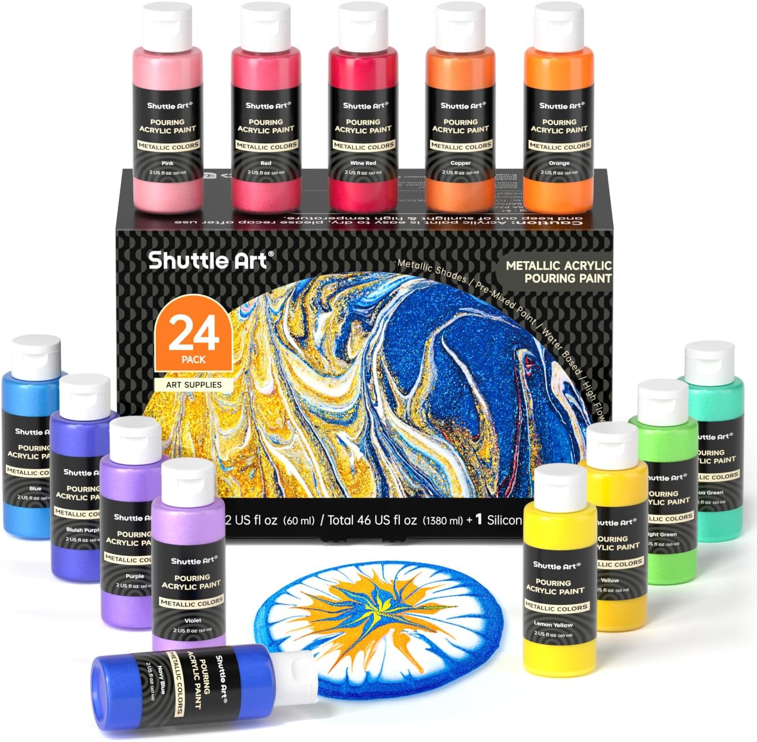 Detalle de Shuttle Art Metallic Pouring Set 24 Farben