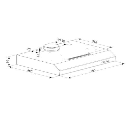 Detalle de Cecotec Bolero Flux CM 602100 Black A, campana extractora de 60 cm con motor BLDC y LED