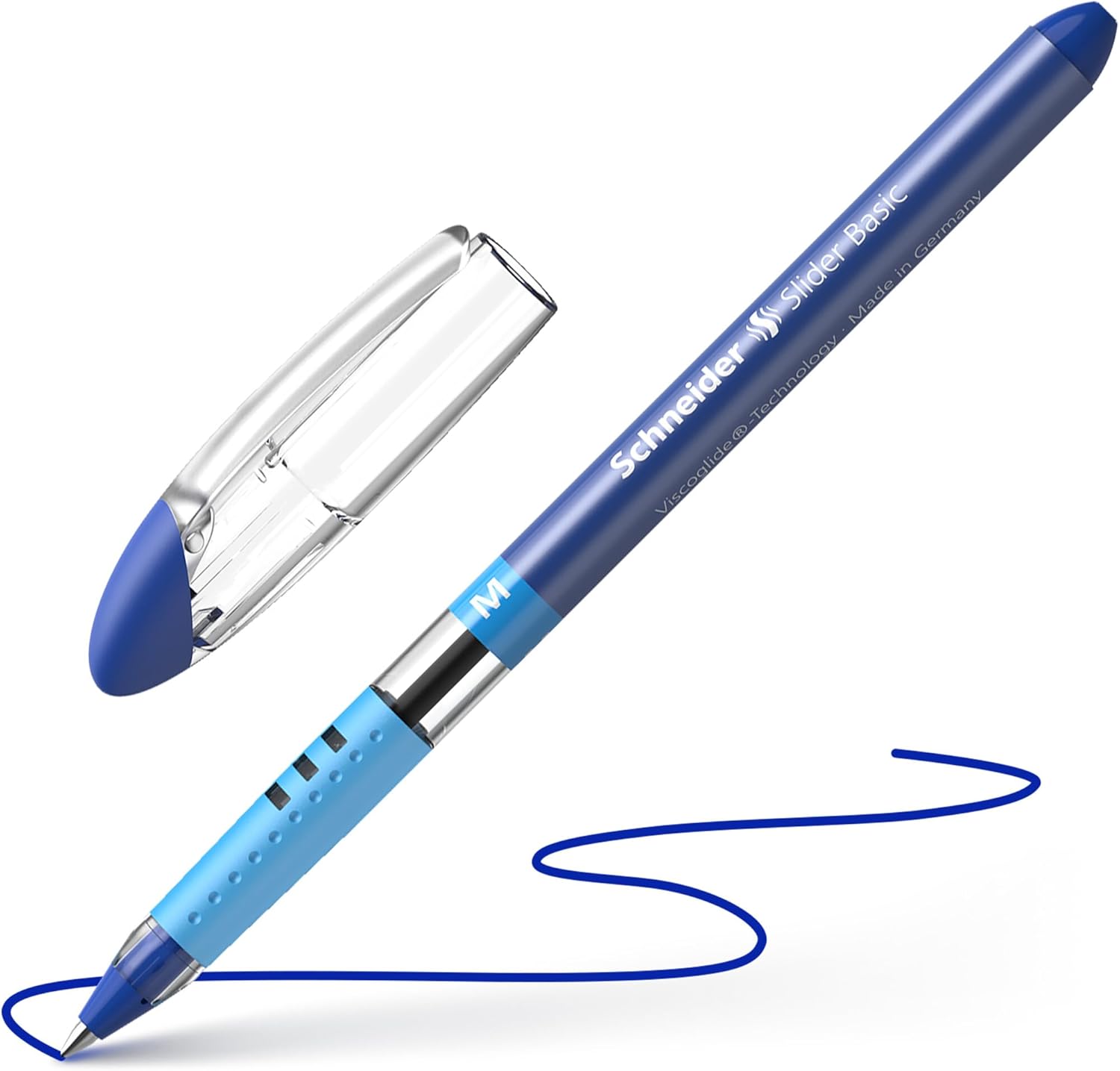 Thumbnail 3 de Schneider Slider Basic 151103 Kugelschreiber-Set (M, blau) – Viscoglide, Soft-Grip-Zone, 10er Pack