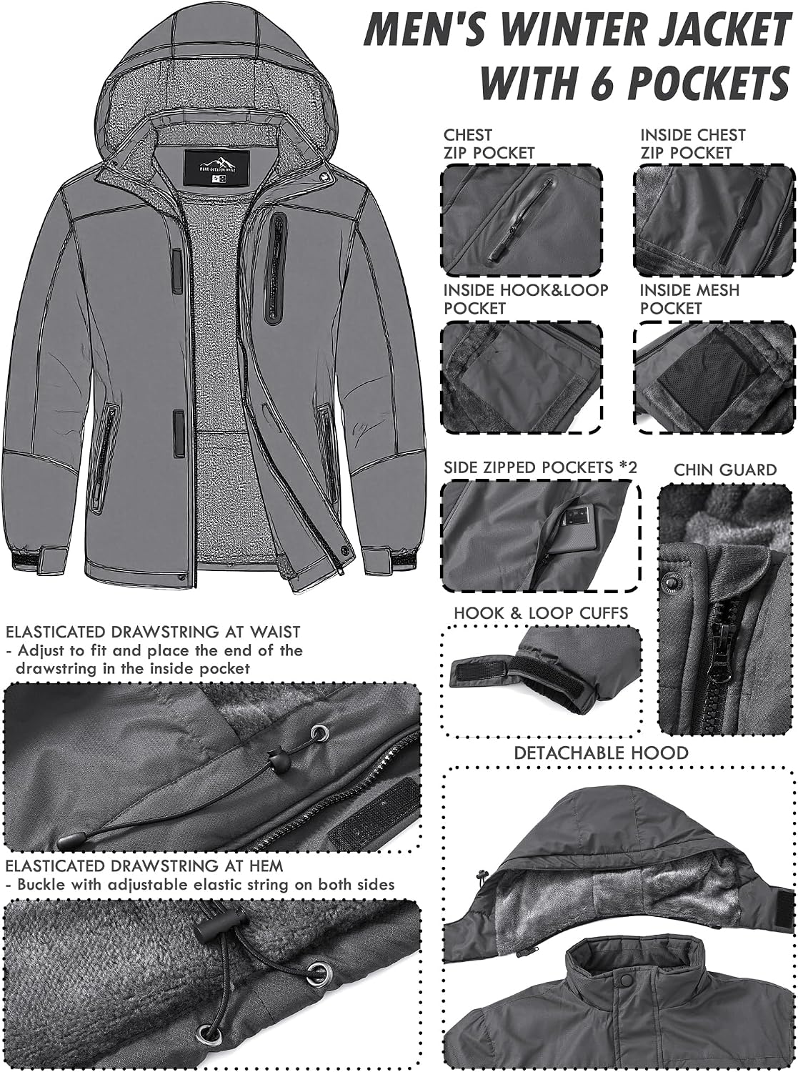 Thumbnail 2 de Peakwell Men's Waterproof Mountain Hiking Jacket