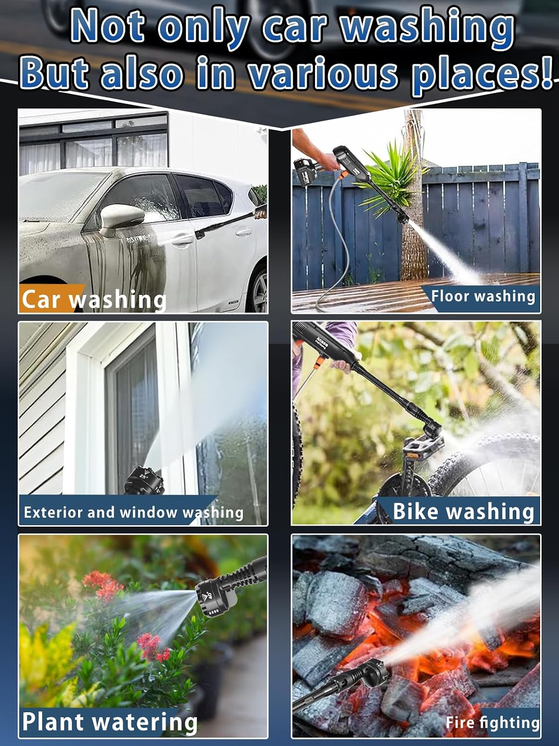 Thumbnail 6 de Portable Cordless Pressure Washer 1200 PSI — 2 Batteries