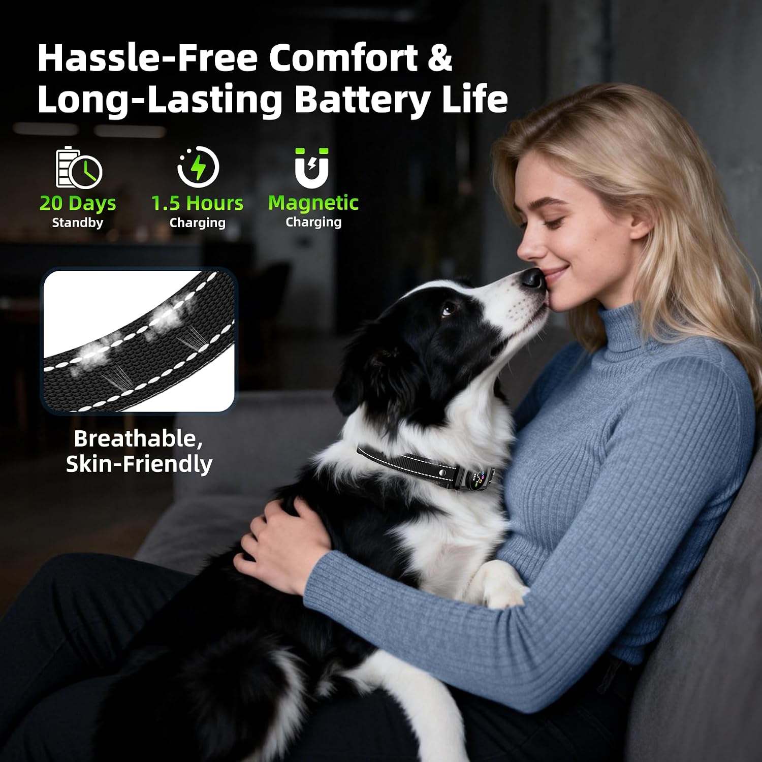 Detalle 2 de Jicawz Dog Bark Collar with Nylon Strap