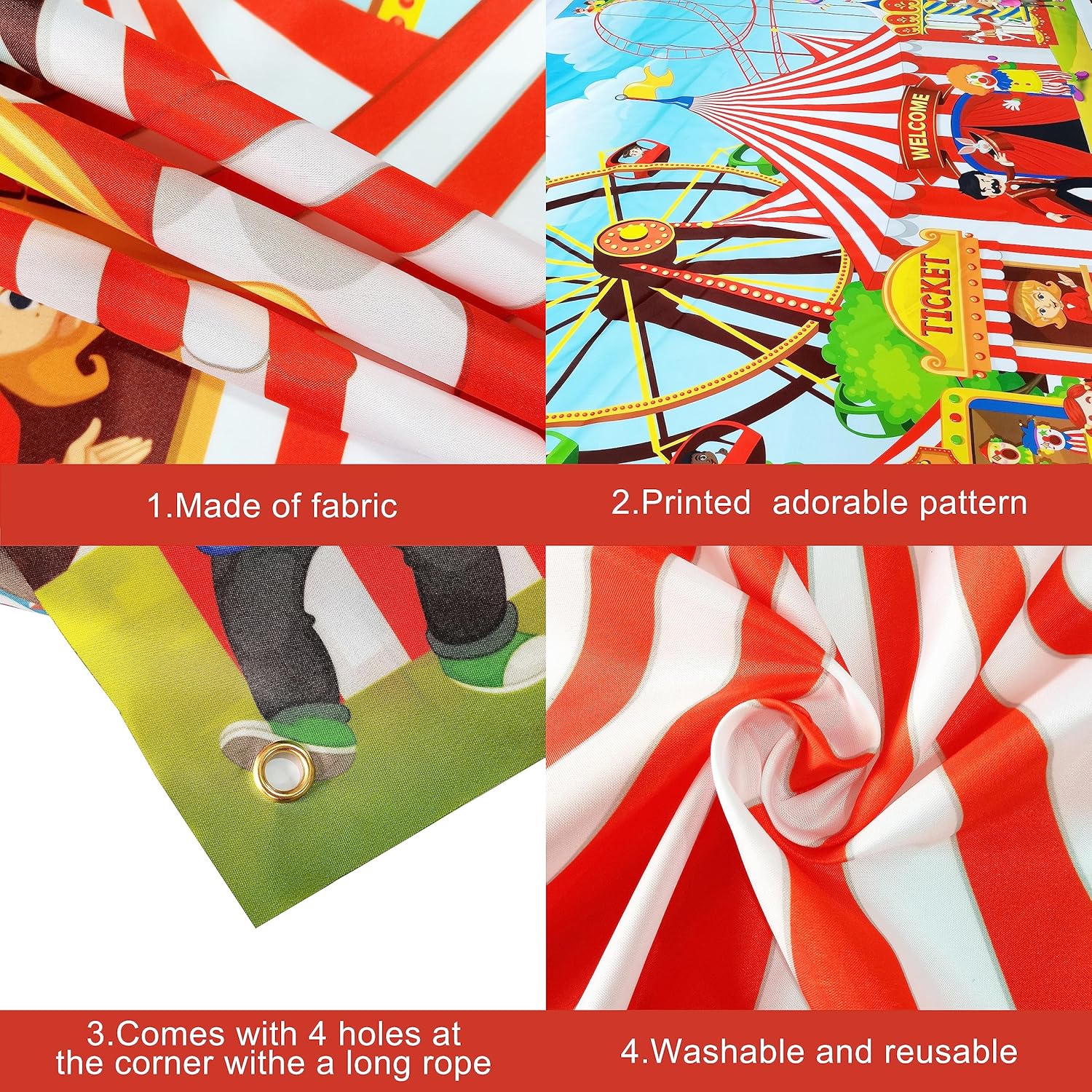 Thumbnail 2 de KatchOn XtraLarge Carnival Backdrop (72x44 Inch) for Carnival & Circus Theme Parties
