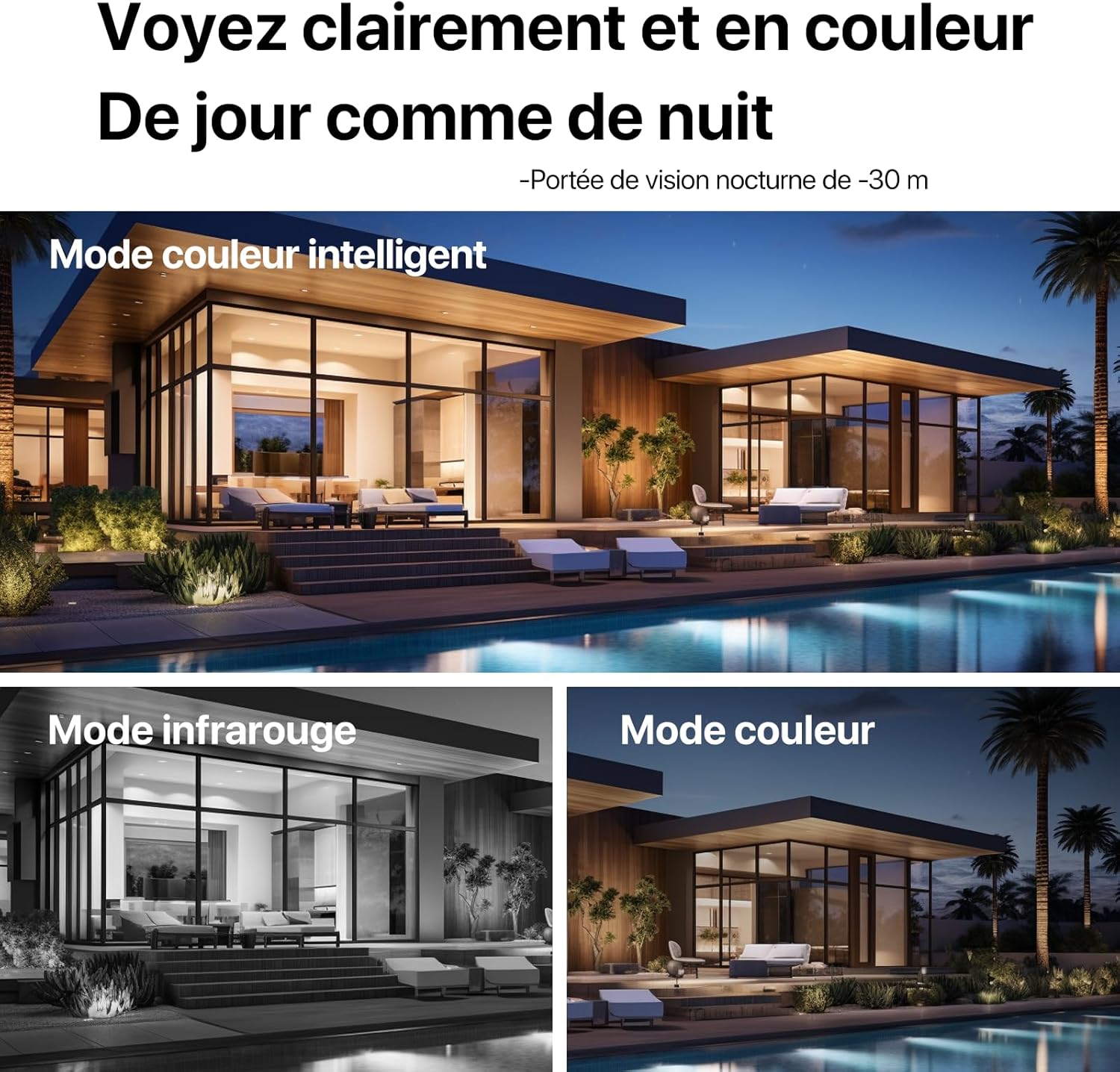 Thumbnail 2 de Tenda CH3-360° Caméra Surveillance Extérieure WiFi 3MP avec Vision Nocturne couleur et Détection AI