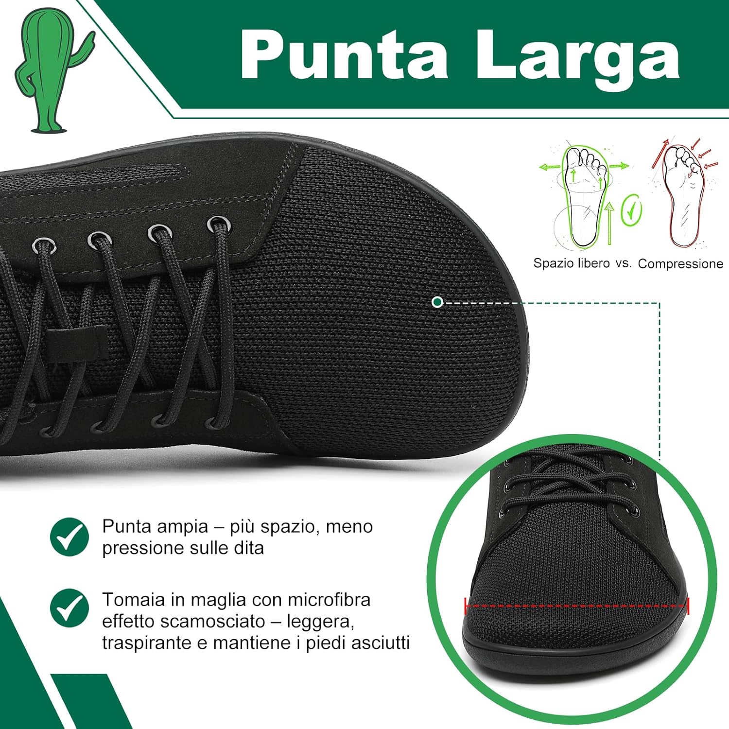 Thumbnail 1 de SAGUARO Unisex Scarpe Barefoot minimaliste con Punta Larga, Zero Drop, Suola Antiscivolo