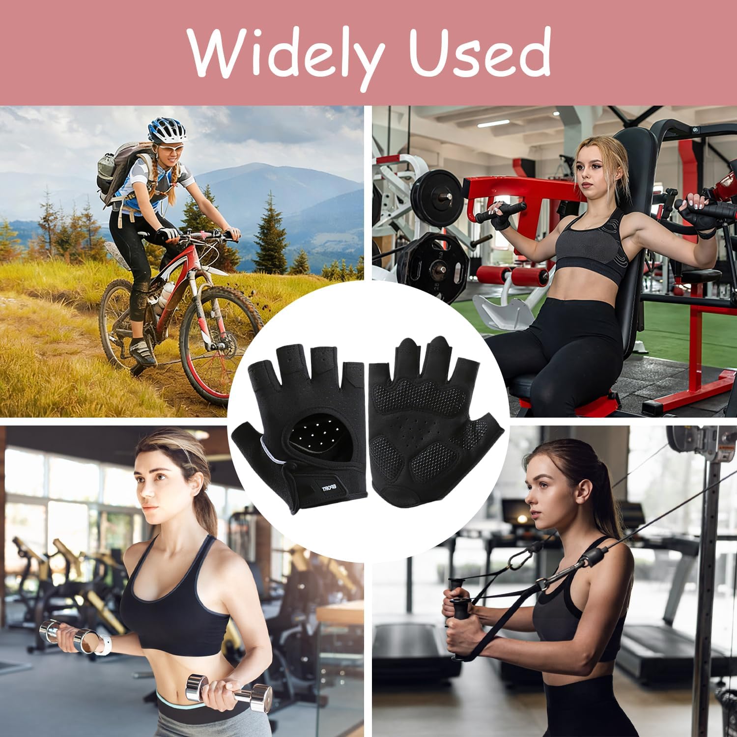 Thumbnail 4 de xiluuyou Gants de musculation respirants unisex avec protection de paume en silicone