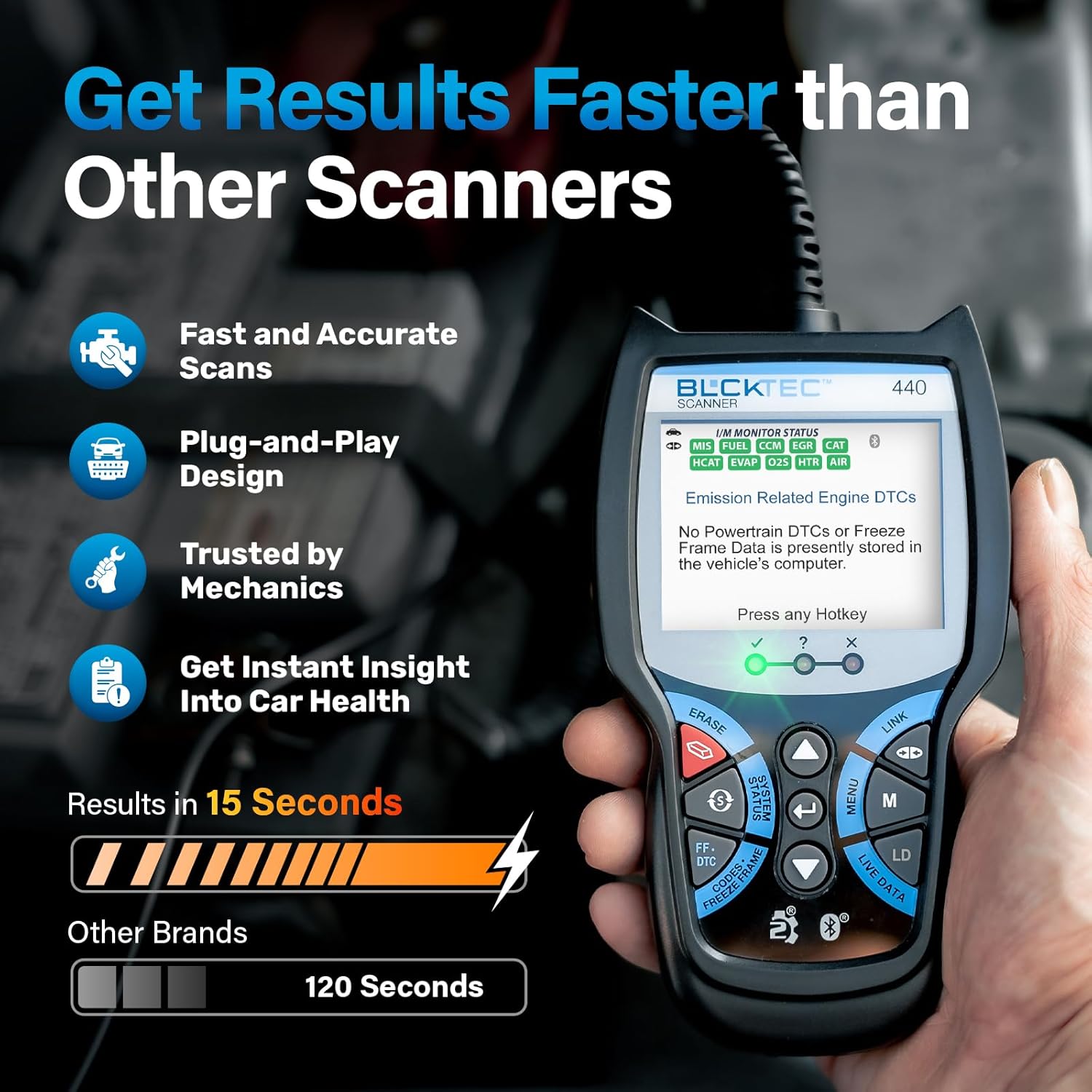 Detalle de BLCKTEC 440 OBD2 Scanner 2.8" Screen