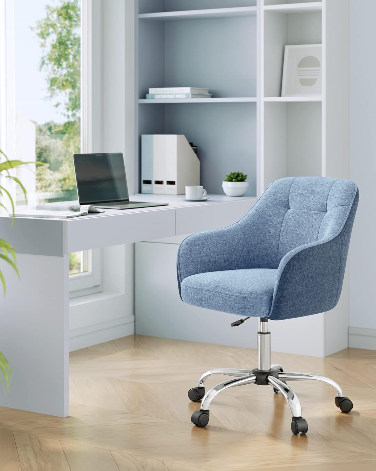 Thumbnail 3 de SONGMICS Homeoffice Stuhl OBG019Q01 – höhenverstellbarer Drehstuhl, blau, 110 kg Belastbarkeit