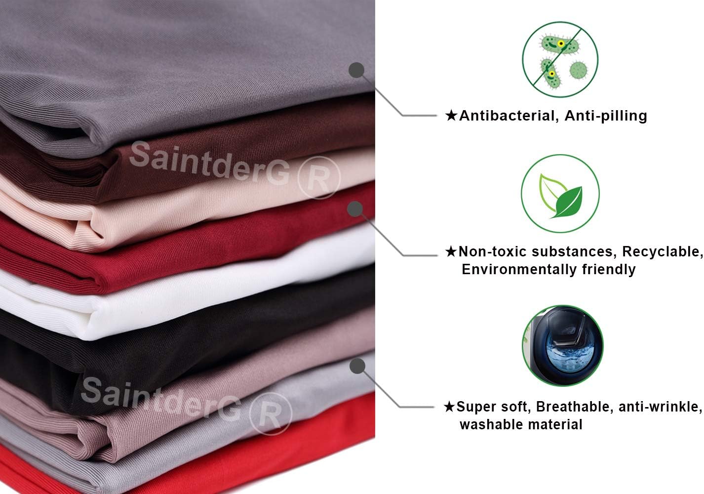 Detalle de SaintderG Housse de chaise 6 pièces en lycra pour salle à manger (gris)