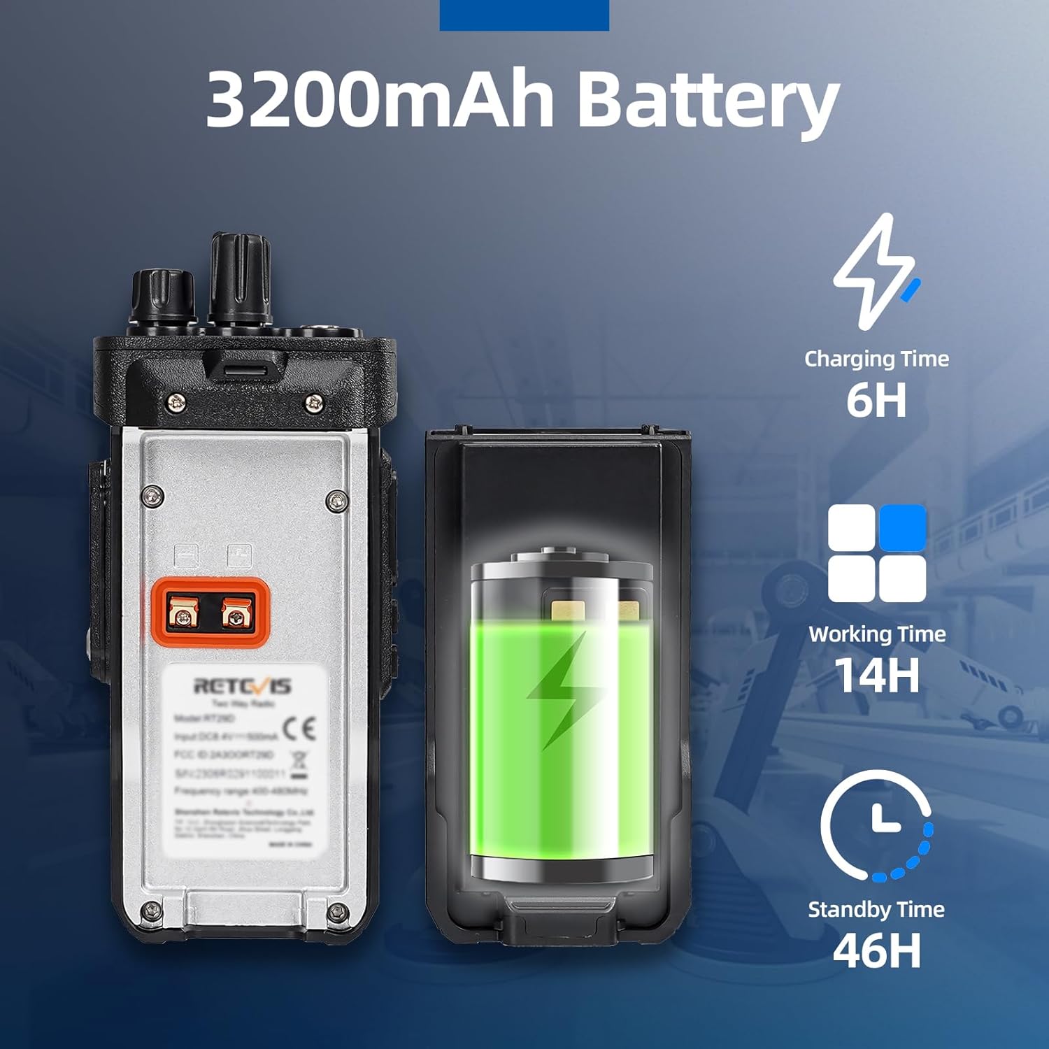 Thumbnail 5 de Retevis RT29D Digital Walkie Talkie: IP67 Waterproof Two-Way Radio (2-Pack) with 3200mAh Battery