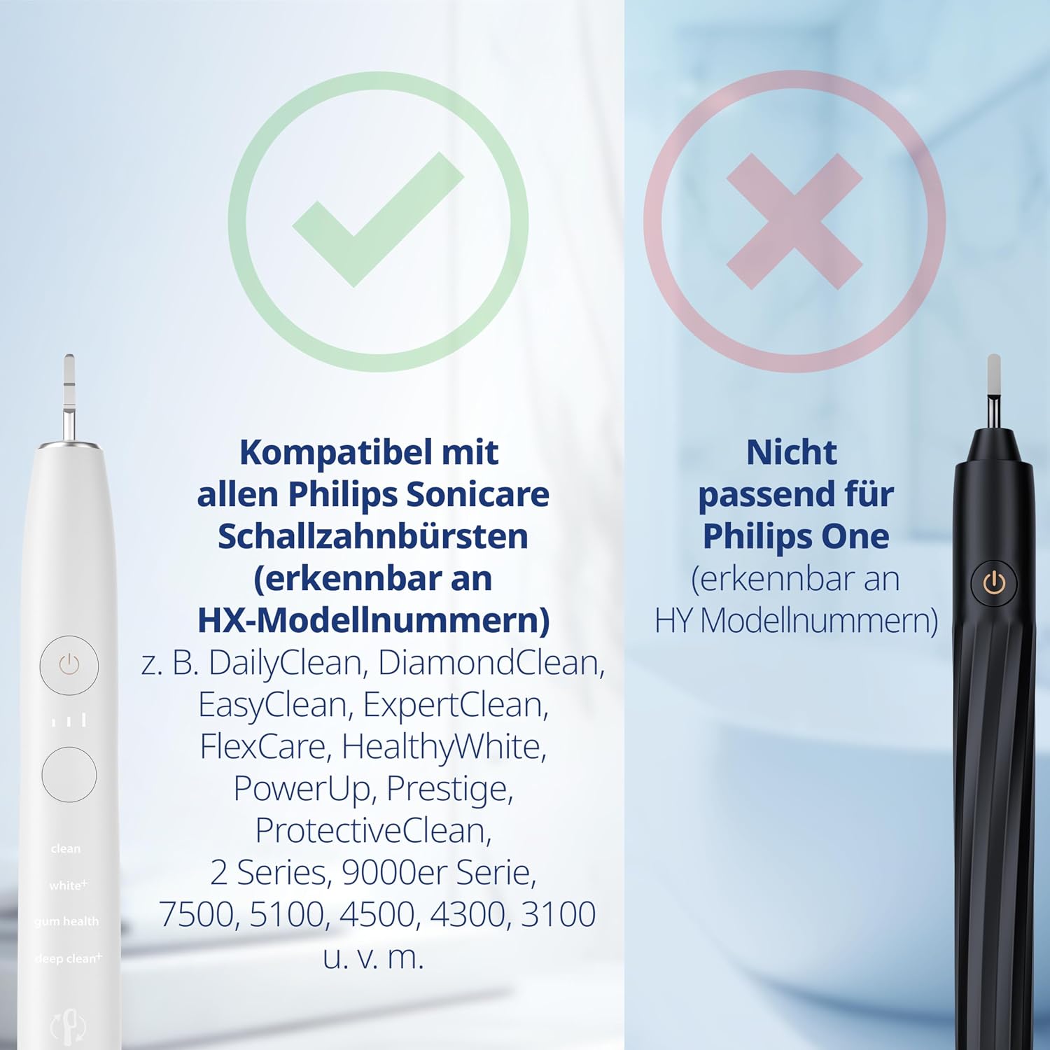Detalle 2 de 8er demirdental Mini Aufsätze für Philips Sonicare – Medium, kleine Bürstenköpfe, Weiß (HX6028)