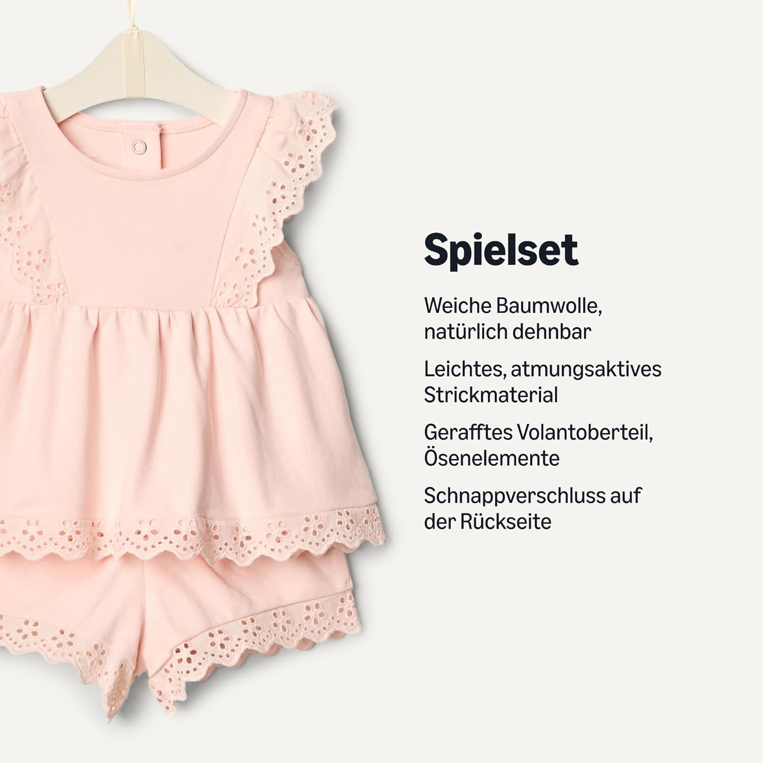 Thumbnail 1 de Amazon Essentials x Sofia Grainge Baby - Mädchen Spielset aus Baumwoll-Top mit Lochstickerei und Shorts