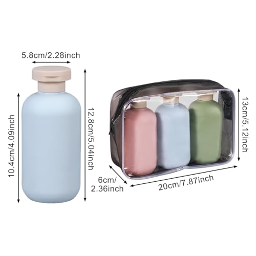 Detalle 2 de YUNHOLO 3Pcs 200ml Travel Bottles for Toiletries
