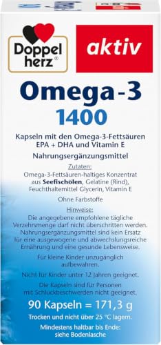 Thumbnail 7 de Doppelherz Omega-3 1400 – Hochdosiertes Seefischöl-Nahrungsergänzungsmittel mit Vitamin E