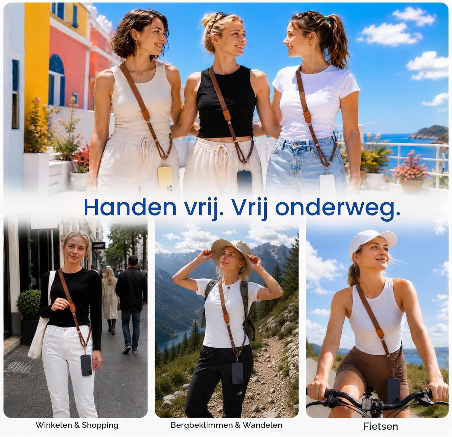 Thumbnail 6 de OstayOne verstelbaar telefoonkoord met 2 universele patches