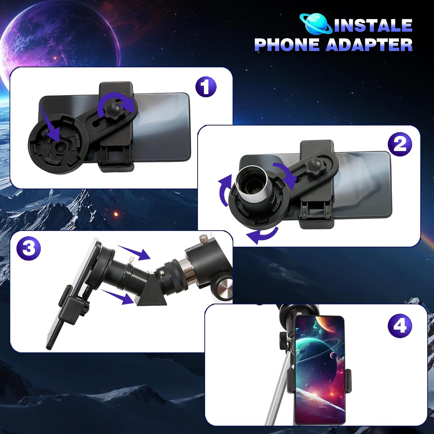 Thumbnail 3 de QQ CAT 70mm aperture refractor telescope with phone adapter (500mm focal length, up to 150x) – tripod & carry bag