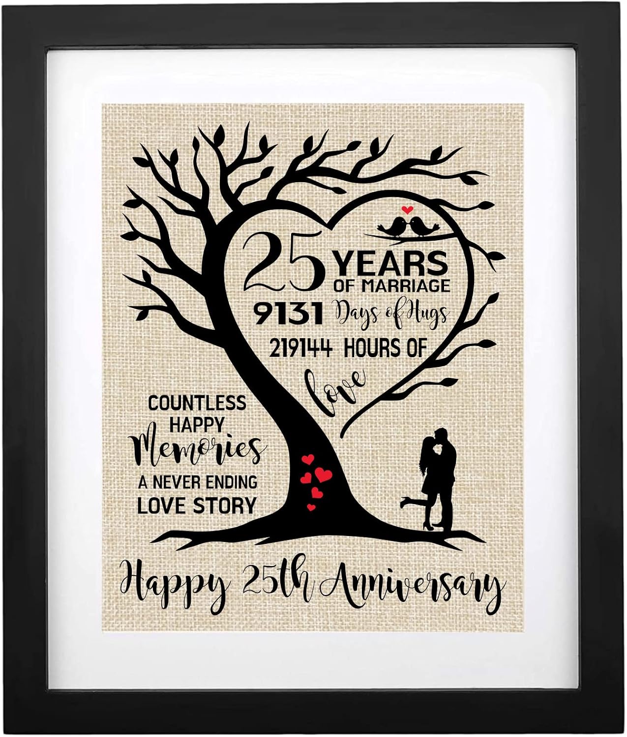 Thumbnail 2 de Wedding anniversary burlap print, BLACK-45Y