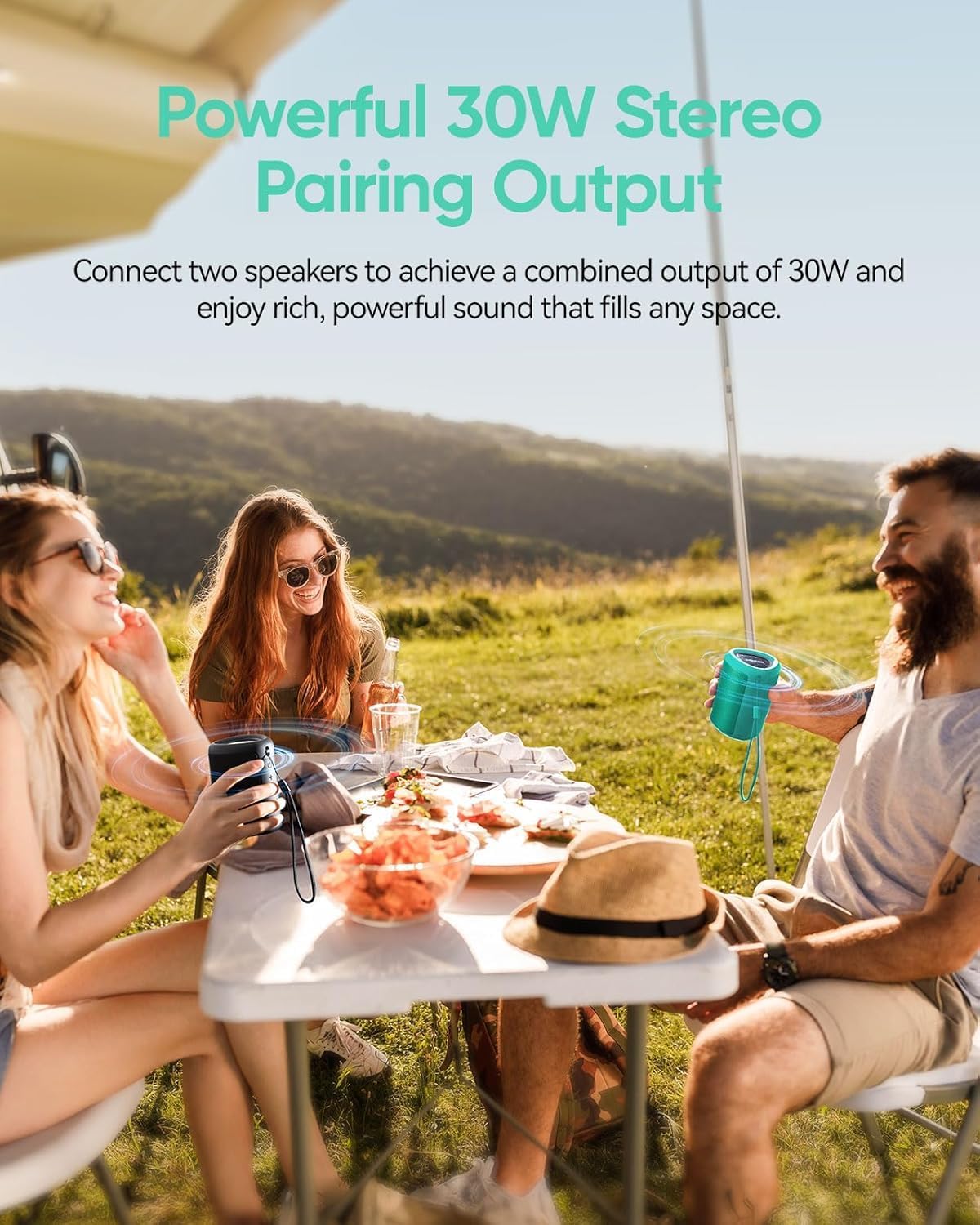 Thumbnail 5 de AY Portable Bluetooth Speaker with Lights — 15W Immersive Sound, IPX5, 15-Hour Playtime