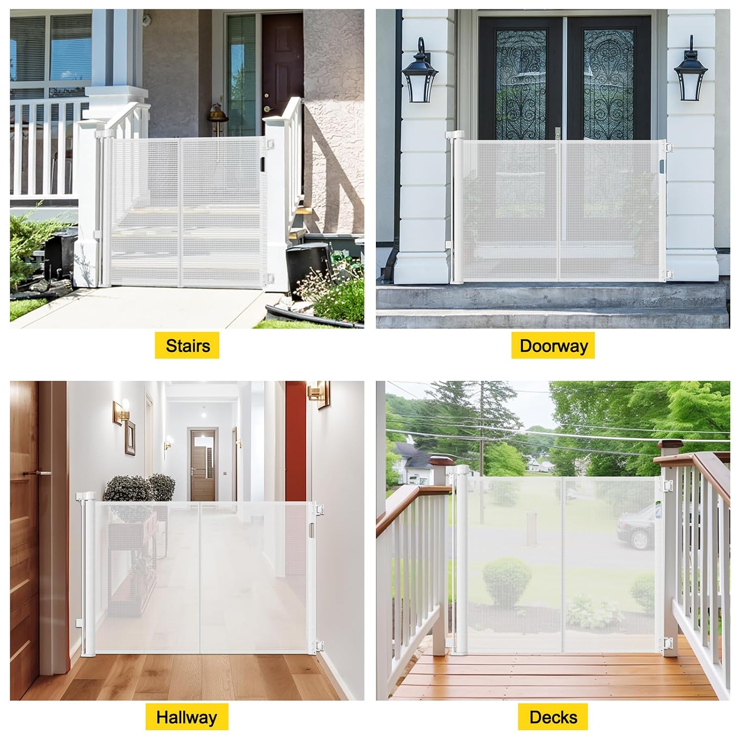 Thumbnail 6 de Bingguz AKTDWP6K 42-Inch Retractable Baby Gate, Reinforced Mesh, Double Lock