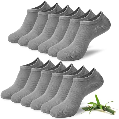 Detalle de Niofind Bamboo Trainer Socks for Women & Men – 6 Pairs, Non Slip No Show