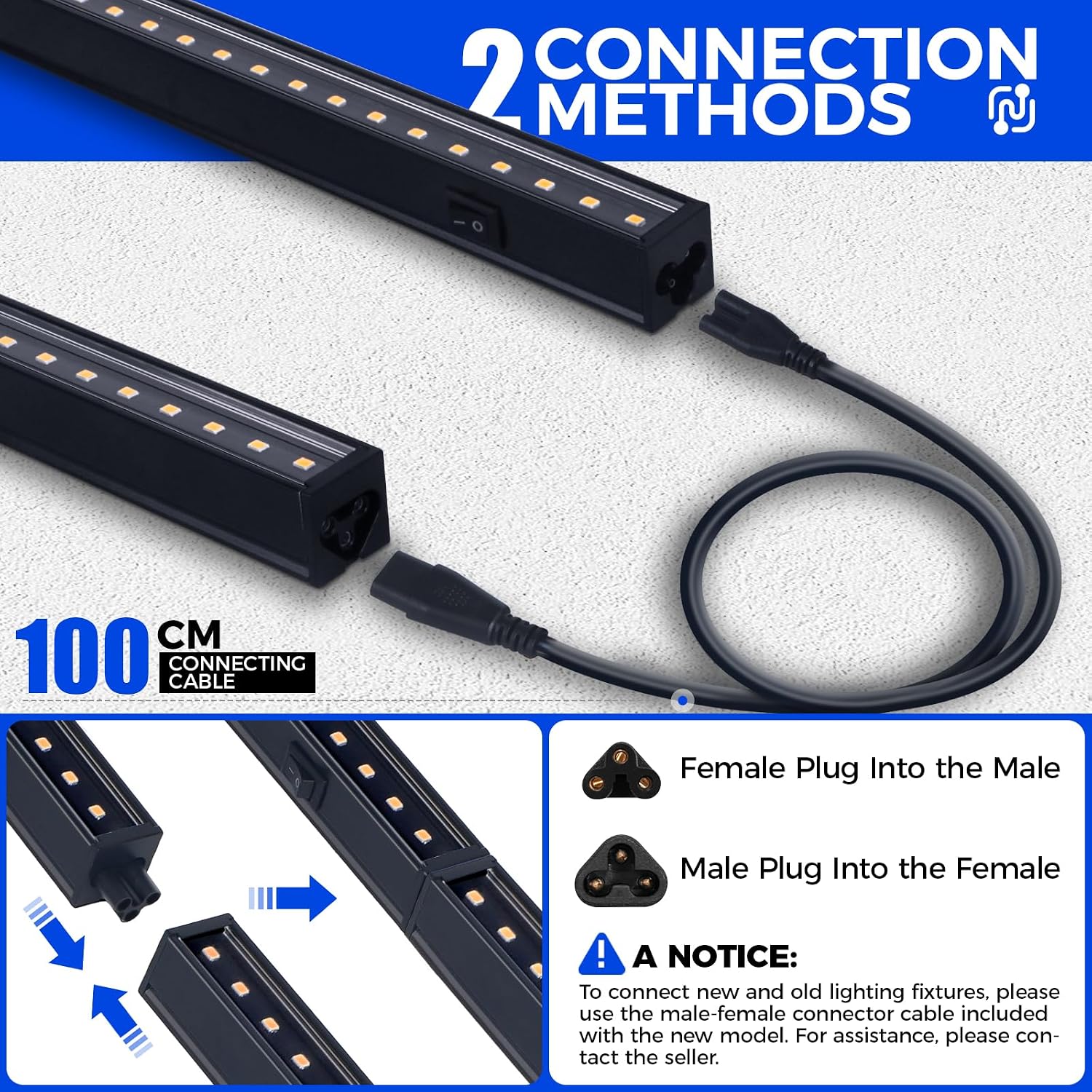 Detalle de Barrina T5 2ft Grow Lights for Indoor Plants – 40W Full Spectrum 5000K LED Strips (4 Pack)