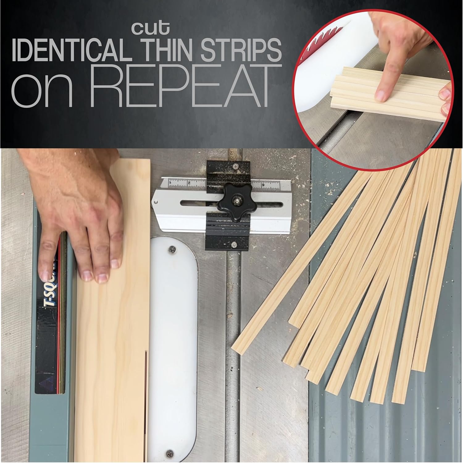 Detalle 2 de Peachtree Woodworking Thin Table Saw Template 3/4 x 3/8