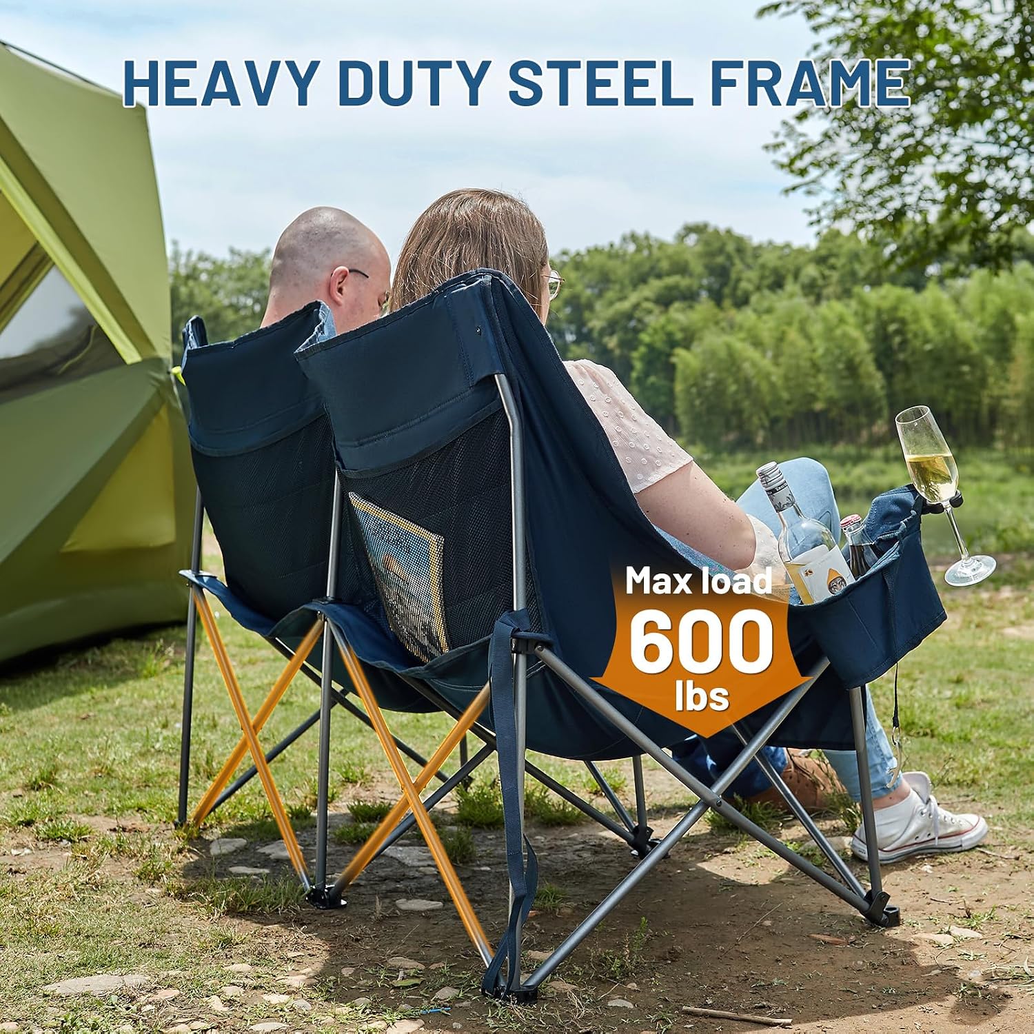 Thumbnail 3 de TIMBER RIDGE Oversized Double Camping Chair, 600D Polyester Loveseat