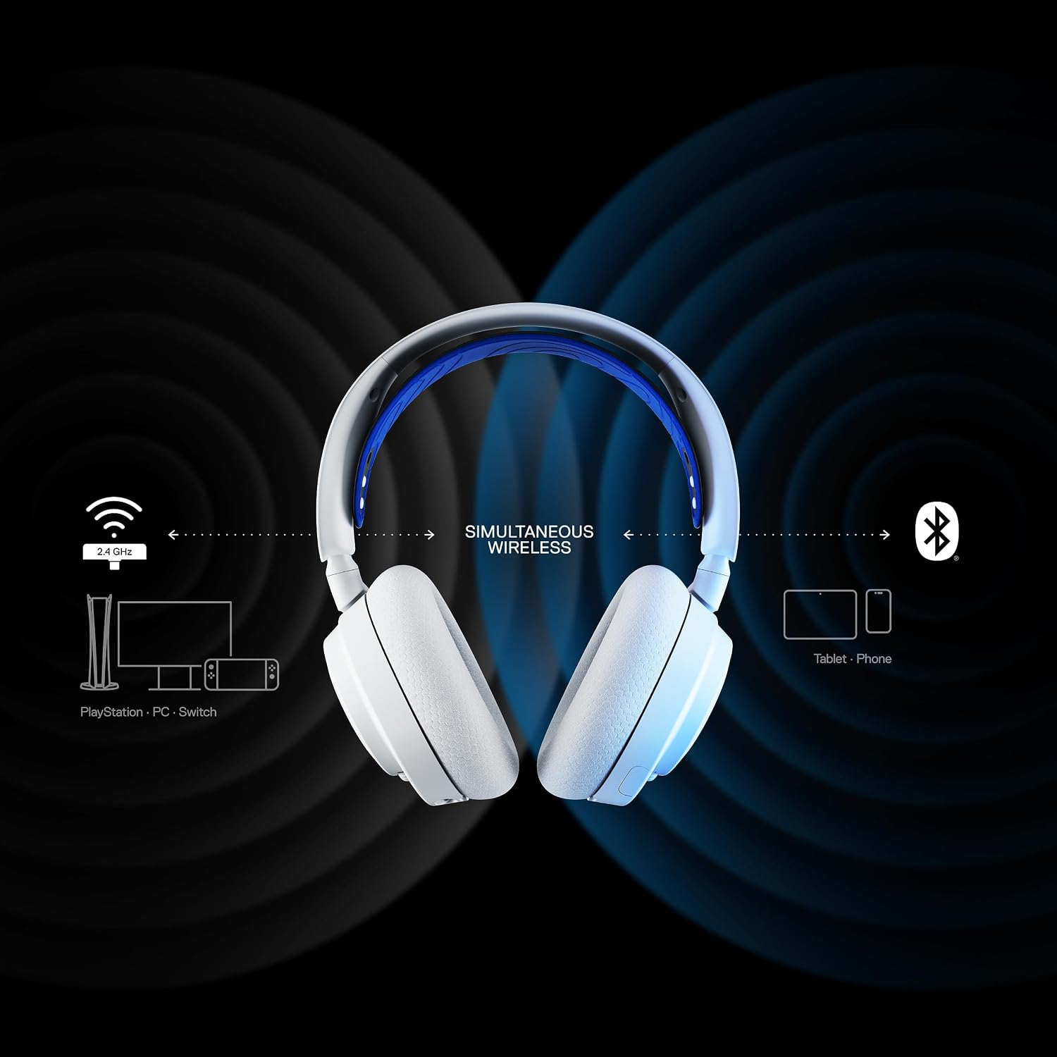 Thumbnail 6 de SteelSeries Arctis Nova 7P Wireless gamingheadset, wit, 2,4 GHz en Bluetooth