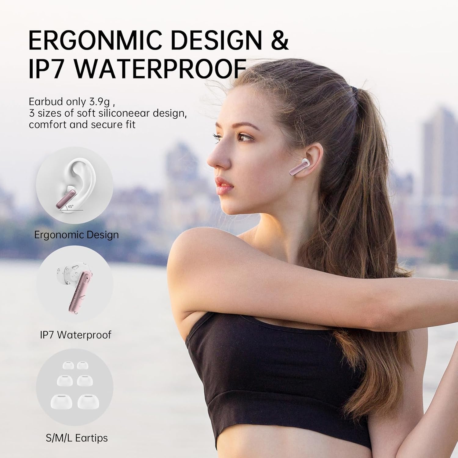 Thumbnail 5 de Ordtop Cuffie Bluetooth 2026 con Display LED, ANC non presente ma 5.3: audio HiFi, IP7 e 40h