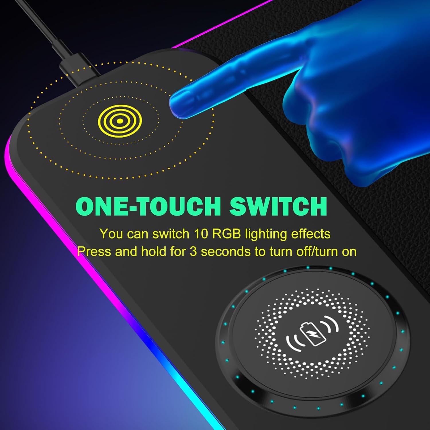 Thumbnail 4 de GIM Wireless Charging RGB Gaming Mouse Pad 15W – 800x350x4MM
