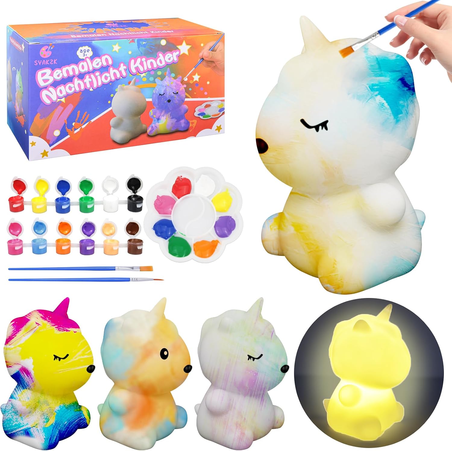 Detalle de SYAKZK Einhorn-Doodle-Nachtlicht Bastelset für Kinder zu Ostern