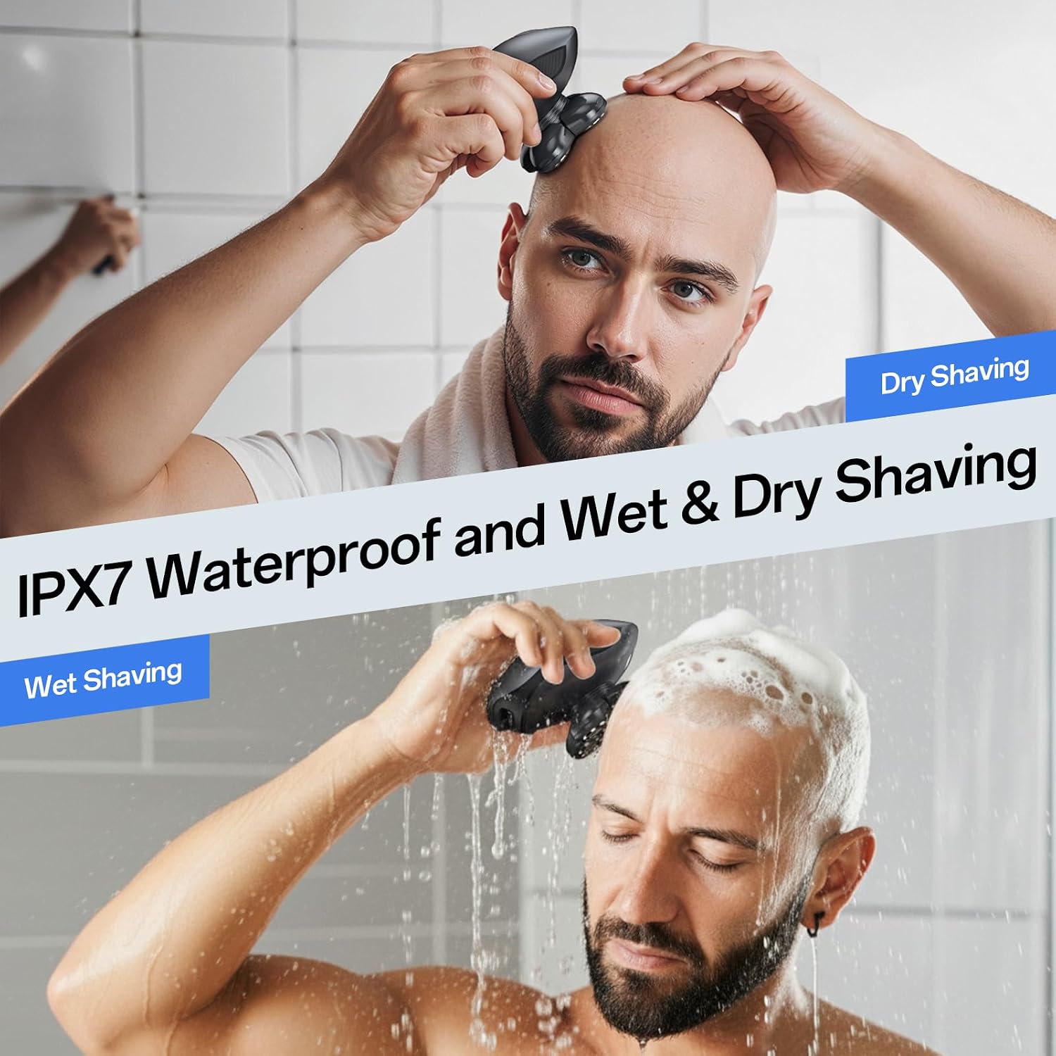 Detalle 2 de Electric Razor for Men: 5-in-1 5D Floating Head Shaver Set (Golden)