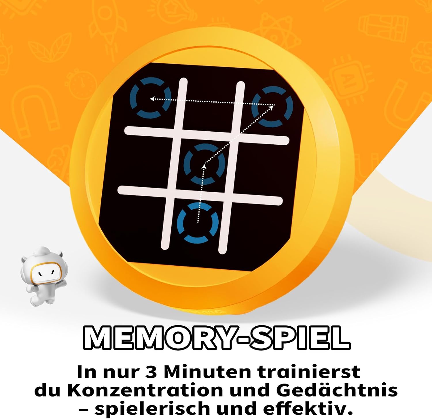 Thumbnail 3 de Elektronisches Tic Tac Toe Spiel 4-in-1 Handheld‑Konsole – Reise‑Puzzlespiel mit Memory Flash & Maulwurf-Schlag