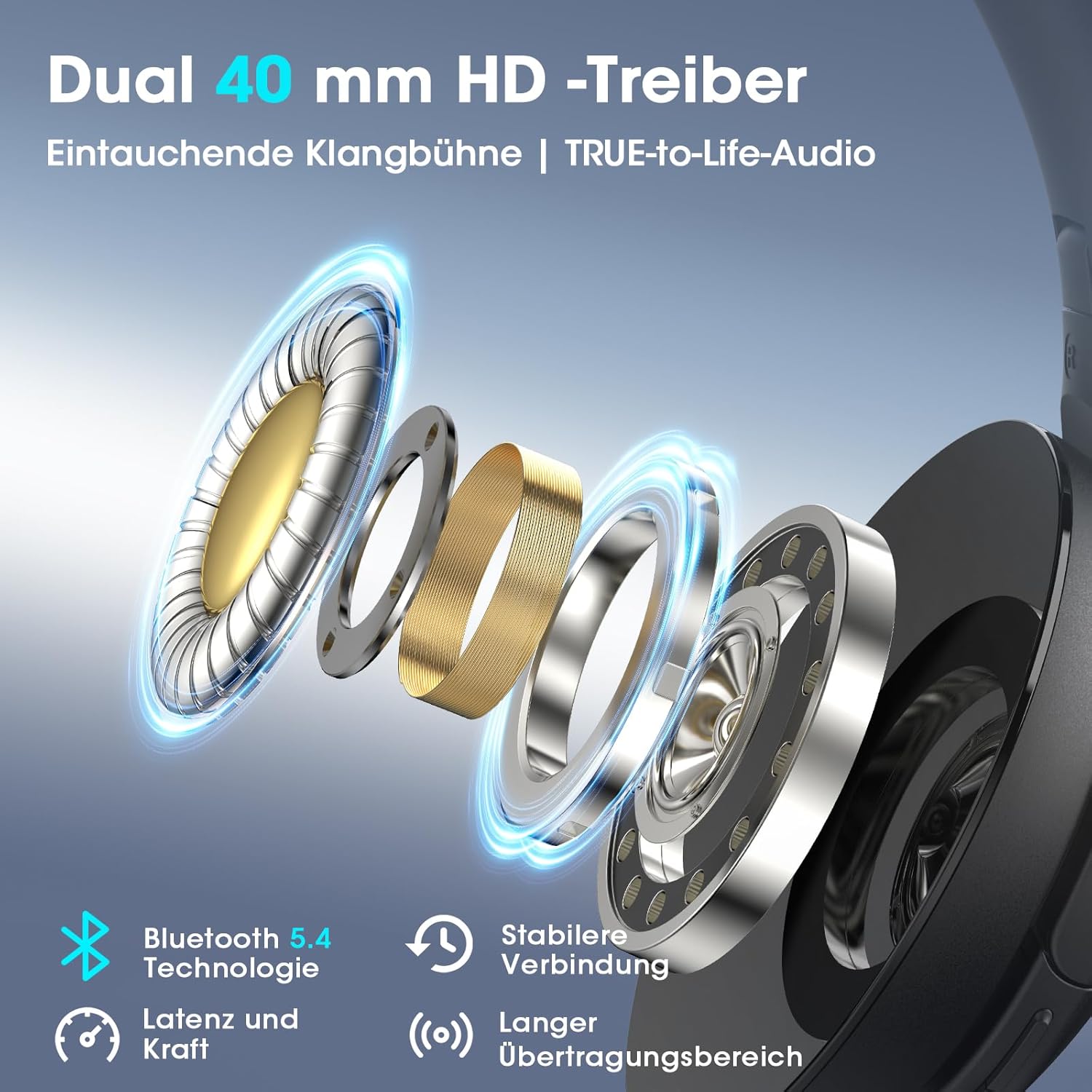 Detalle 2 de DOQAUS LIFE 4 Bluetooth Kopfhörer 90 Std