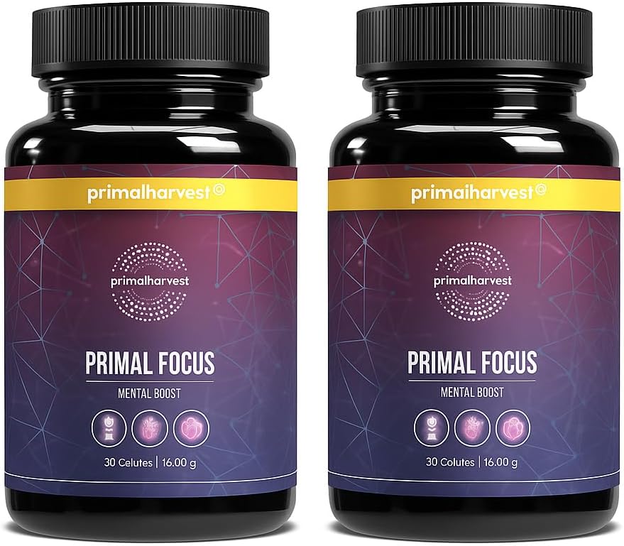 Thumbnail 6 de Primal Harvest Kogni Boost – Nahrungsergänzung mit Koffein, L-Tyrosin, Citicolin, Bacopa, Rhodiola & B-Vitaminen (vegan)