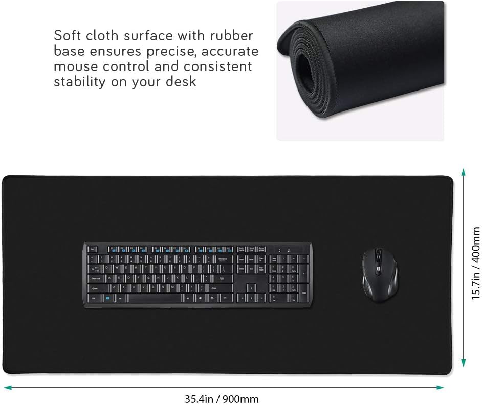 Thumbnail 1 de Cmhoo XXL Professional Large Mouse Pad & Computer Game Mouse Mat (90x40, Black)