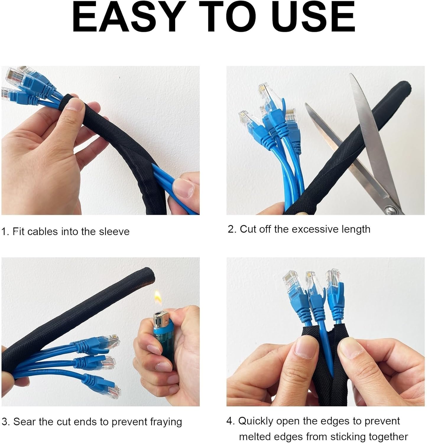 Detalle 2 de Secbolt Pet-No-Chew Cord Protectors (10ft, 1/2 in) — Bite-Resistant Cable Covers