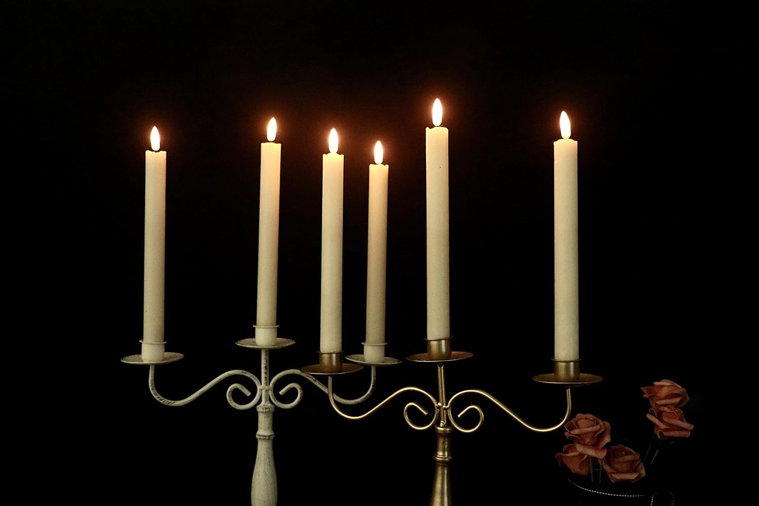 Detalle de GenSwin Flameless Ivory Taper Candles Pack of 6 ๐ฏ