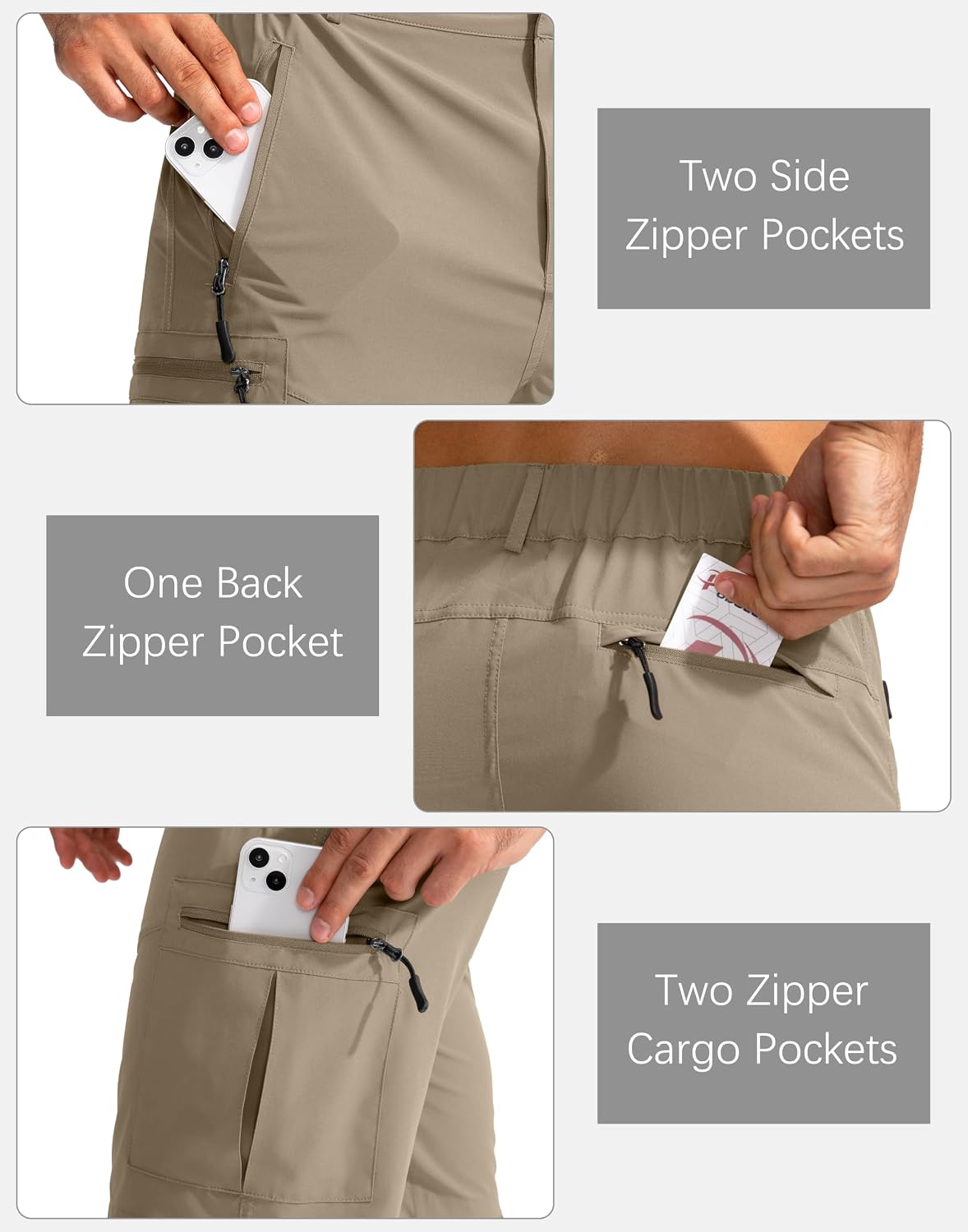 Detalle de Pudolla 9-Inch Cargo Hiking Shorts for Men