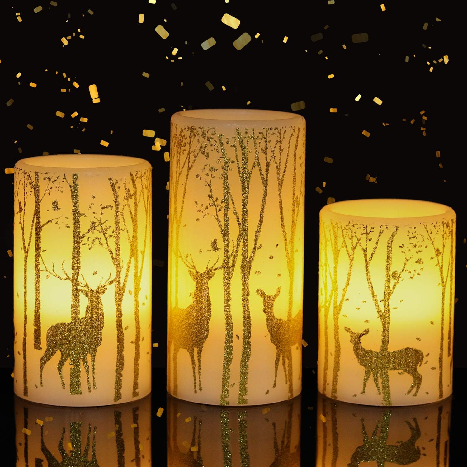 Detalle de Eldnacele Flameless Candles 3-pack LED candles 🕯