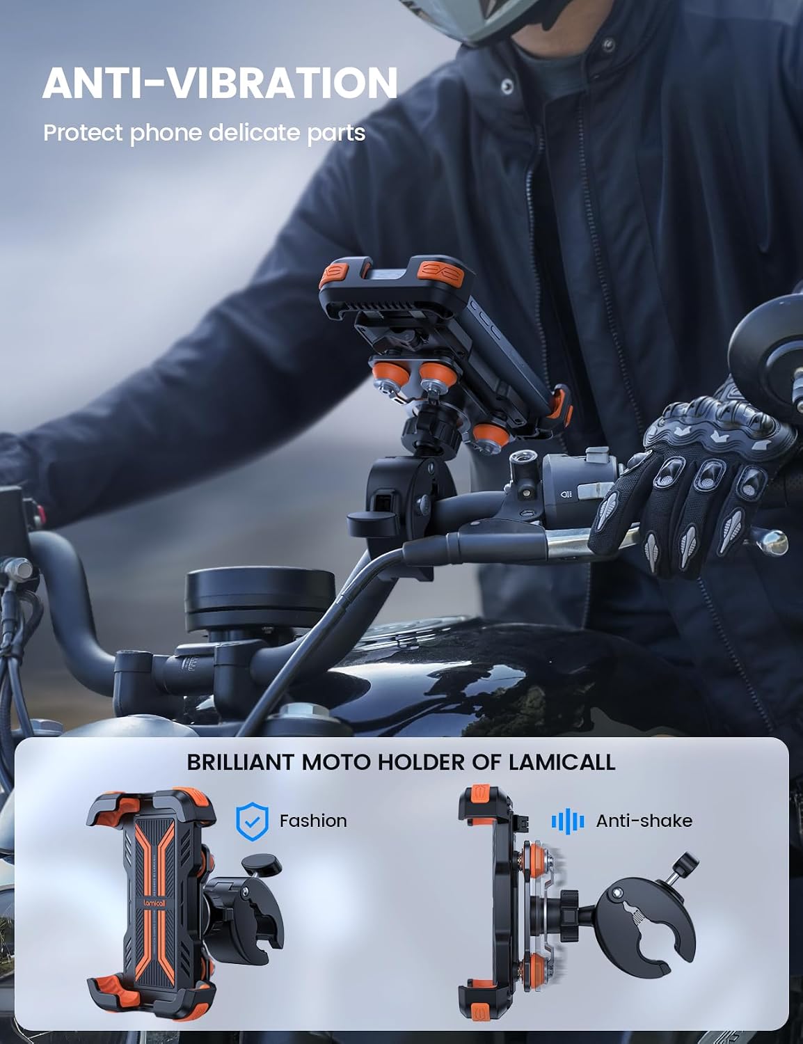 Detalle de Lamicall Motorbike Phone Holder 4.7-6.7 inch